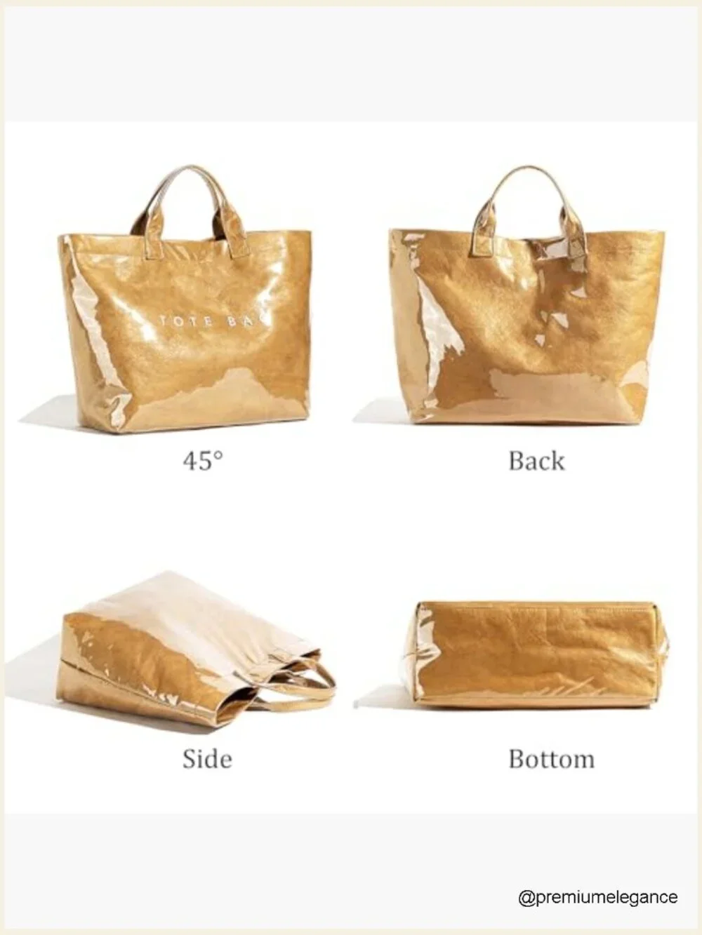 Large PVC Tote Bag Women's Hobo Handbag Letters Print Work Beach Bag